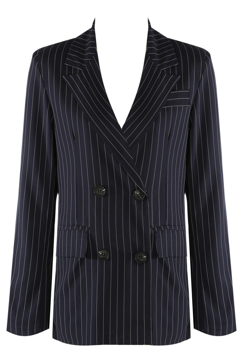 Pinstripe Double Breasted Blazer