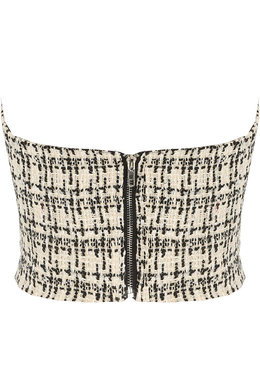 Tweed Corset Bandeau Top