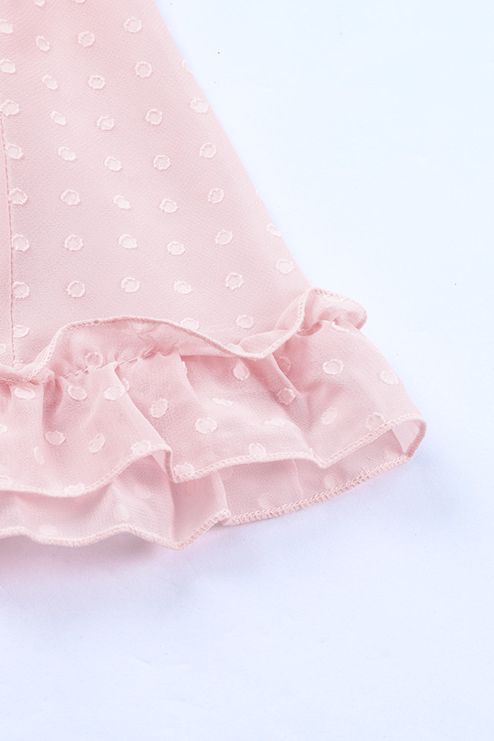 Pink Layered Ruffled Open Back Dot Dress