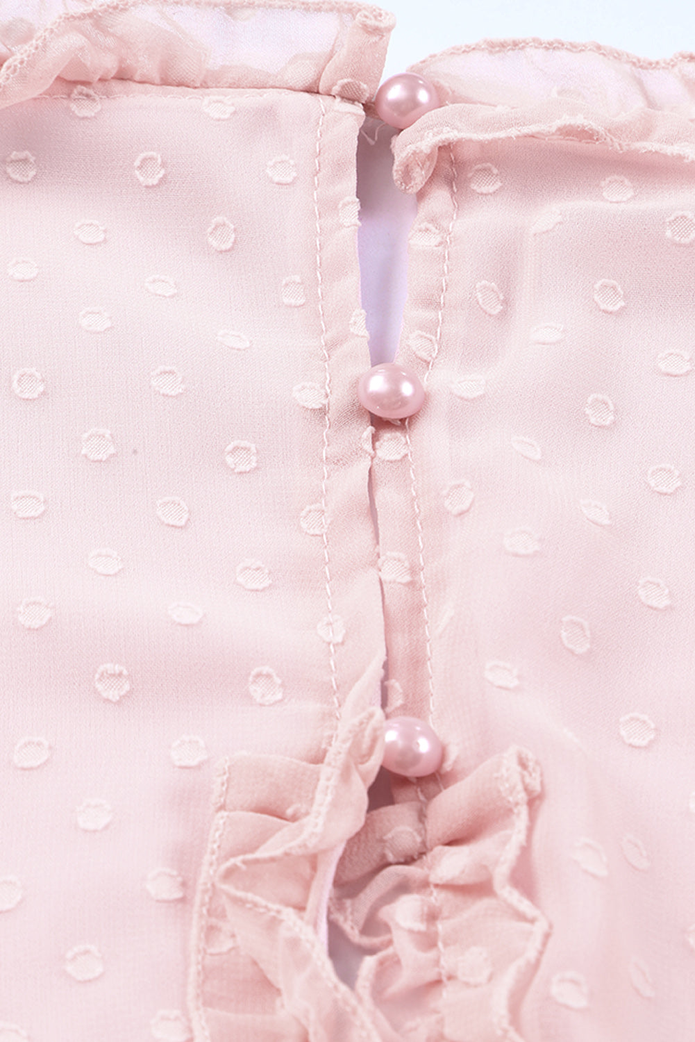 Pink Layered Ruffled Open Back Dot Dress