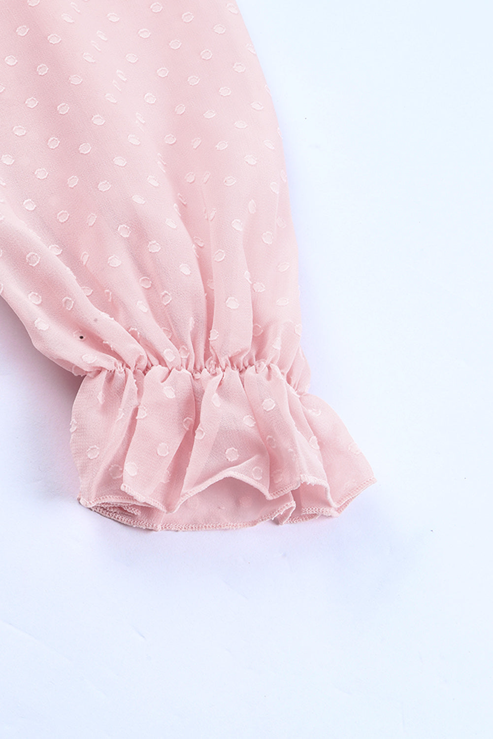 Pink Layered Ruffled Open Back Dot Dress
