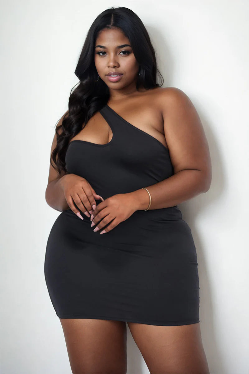 One Shoulder Bodycon Mini Dress