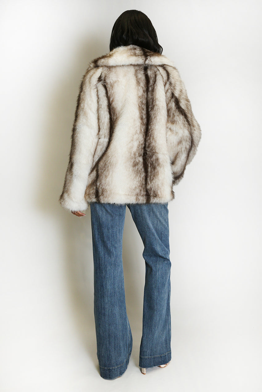 Vintage Style Chunky Faux Fur Jacket