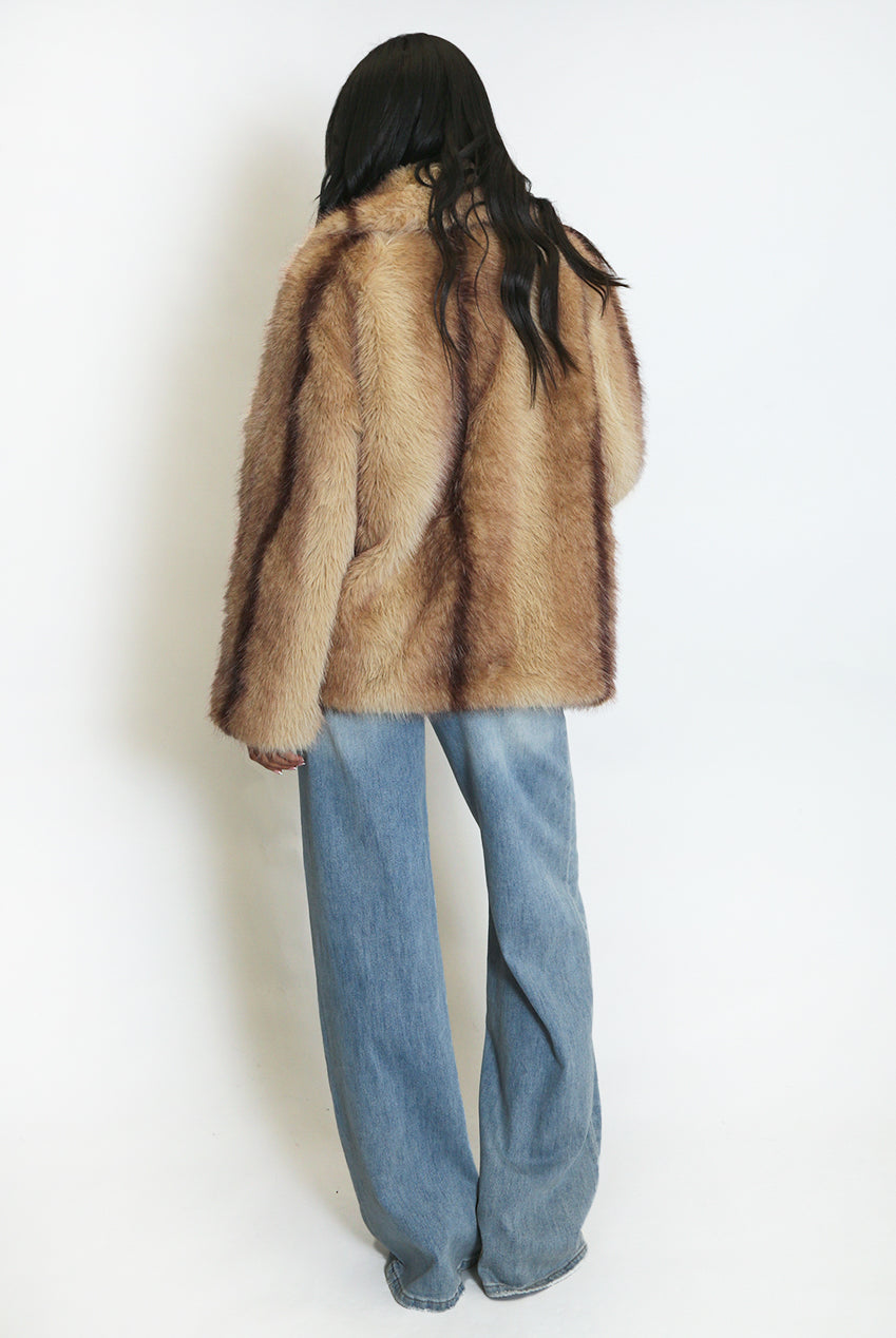 Vintage Style Chunky Faux Fur Jacket