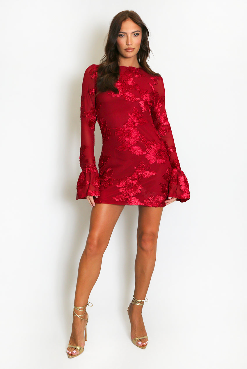 Floral Lace Lined Mini Dress