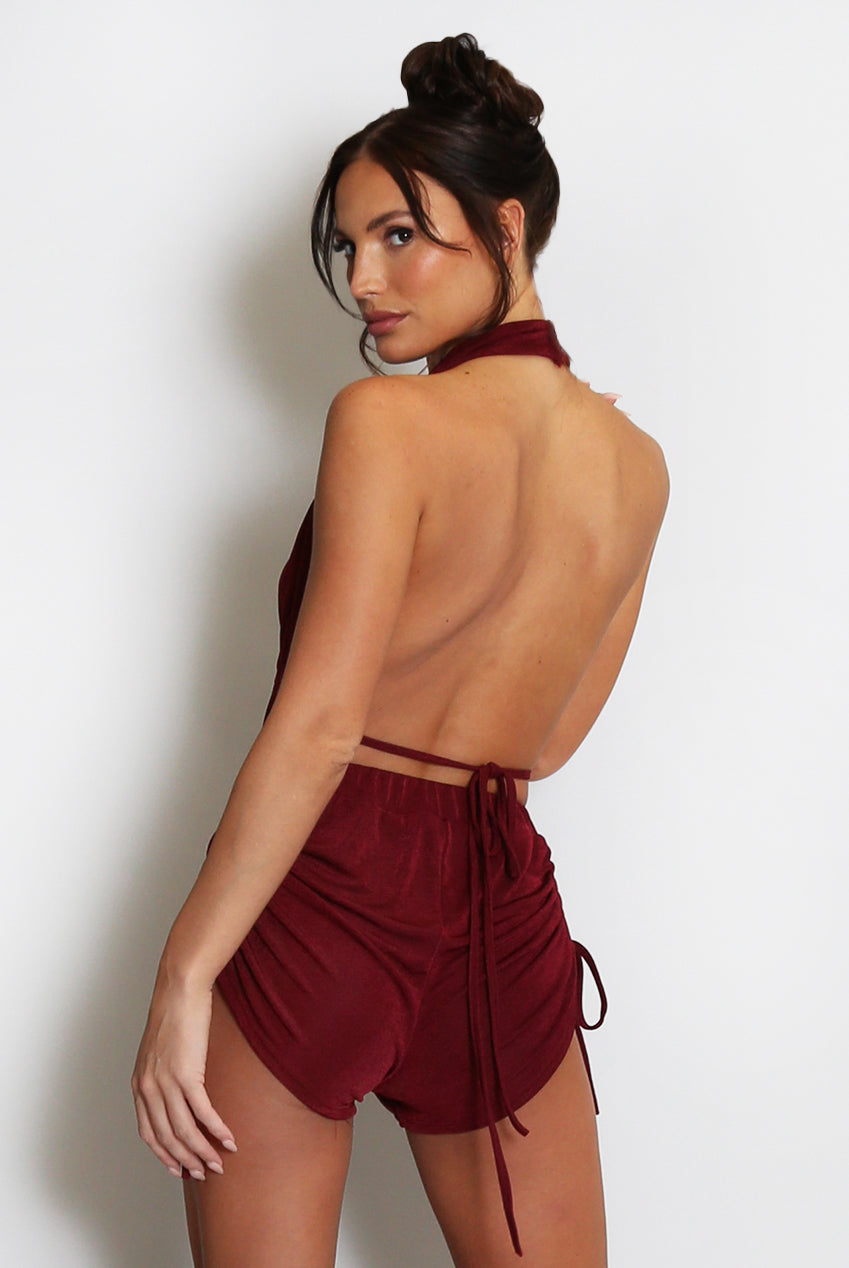 Starfish Halter-neck Top And Shorts Set