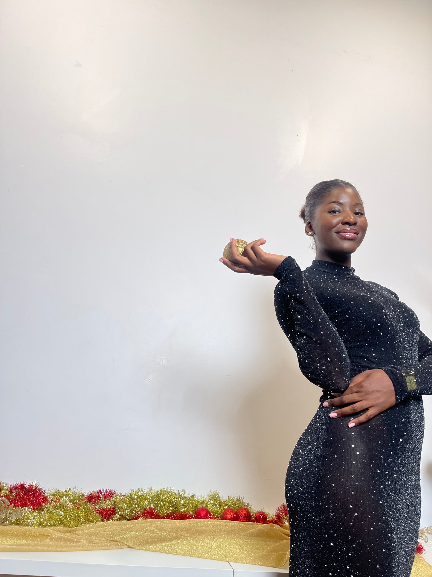 Embellished Sheer Mesh Midi Dress