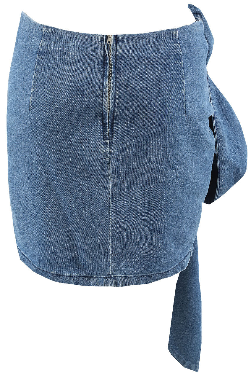Corsage Denim Mini Skirt