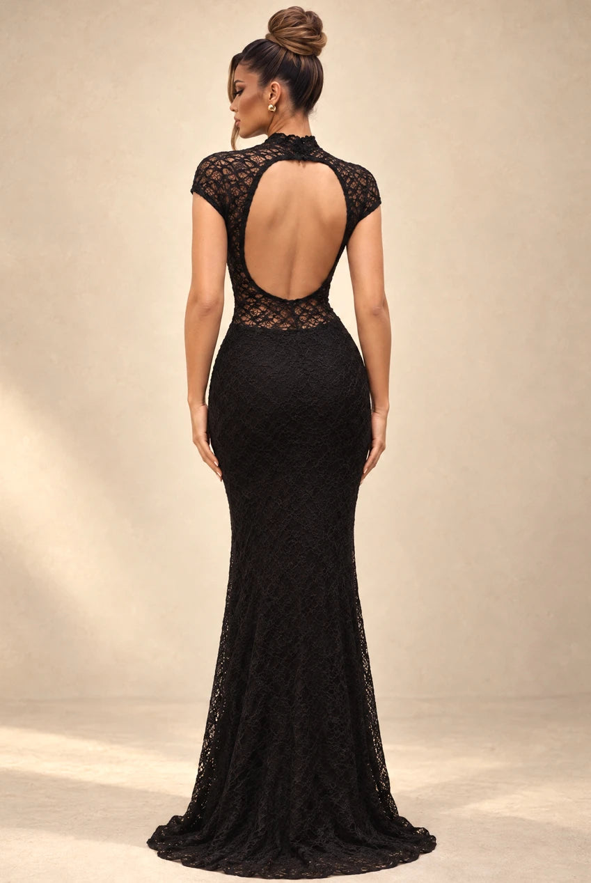 Ruched Halter Neck Maxi Dress