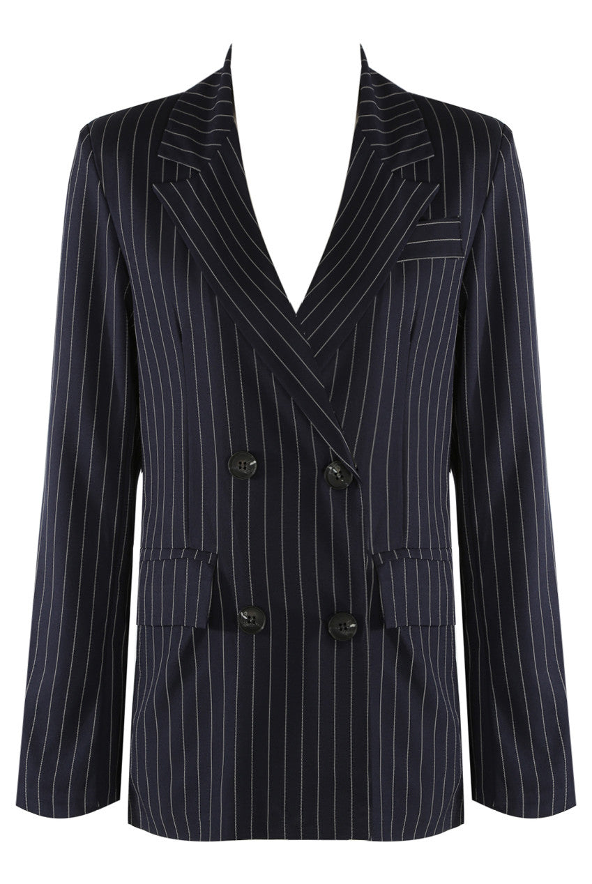 Pinstripe Double Breasted Blazer