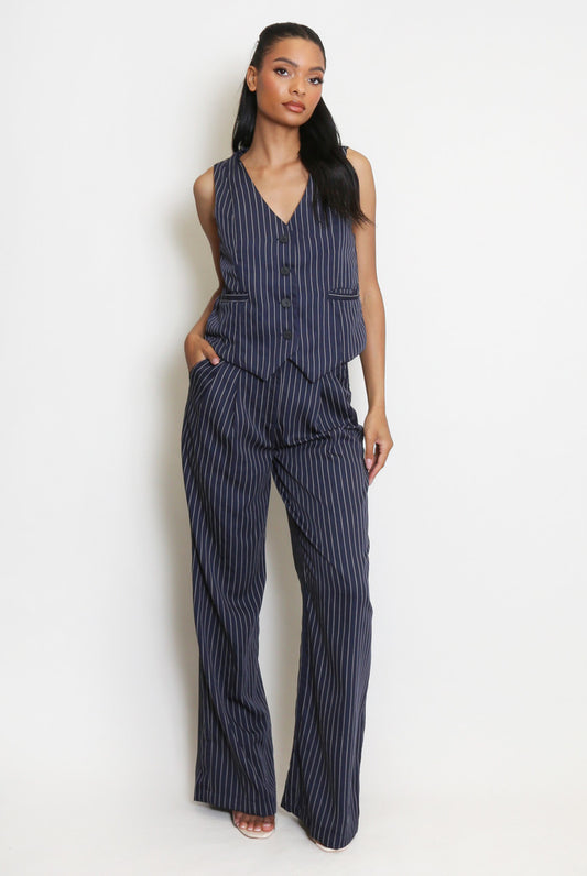 Pinstripe Waistcoat & Trouser Suit