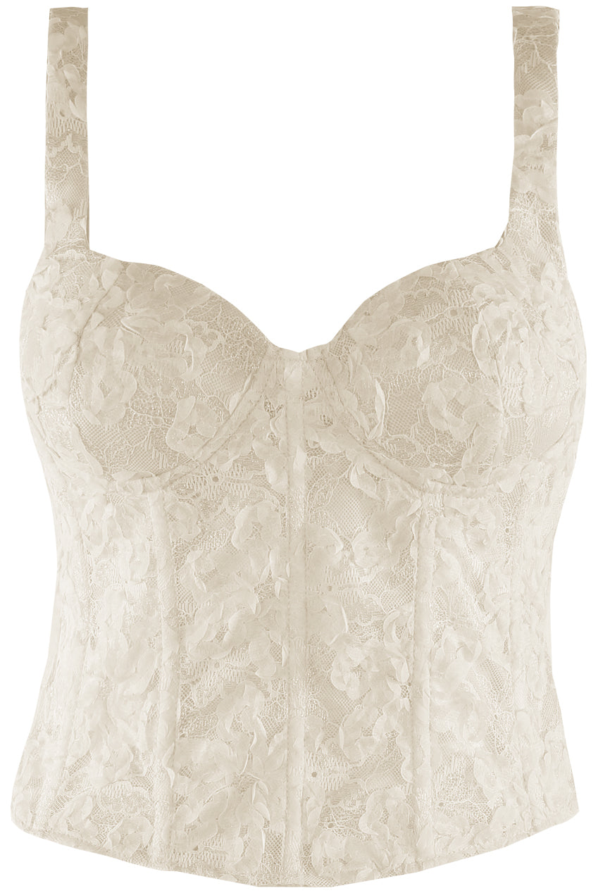 Floral Lace Corset Mesh Top
