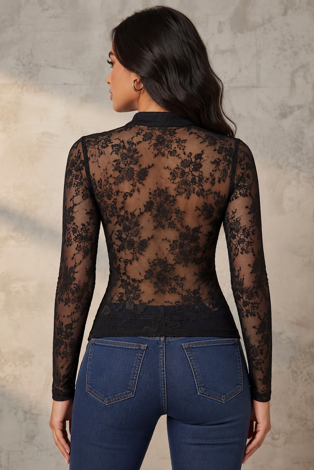 Floral Keyhole Mandarin Top