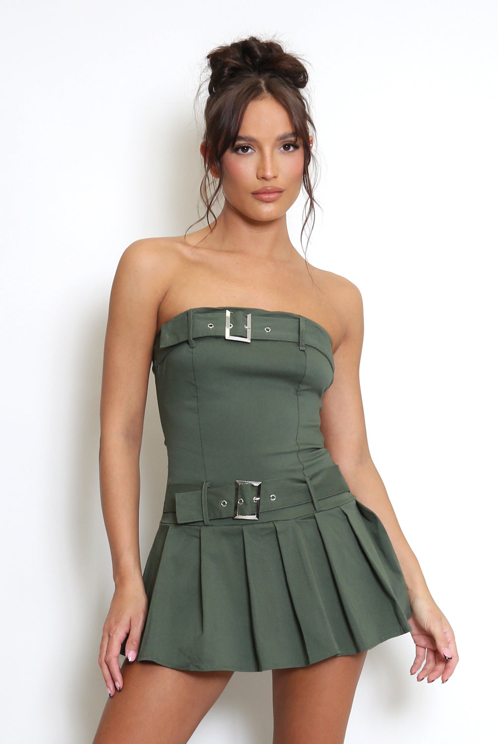 Belted Pleated Cargo Playsuit