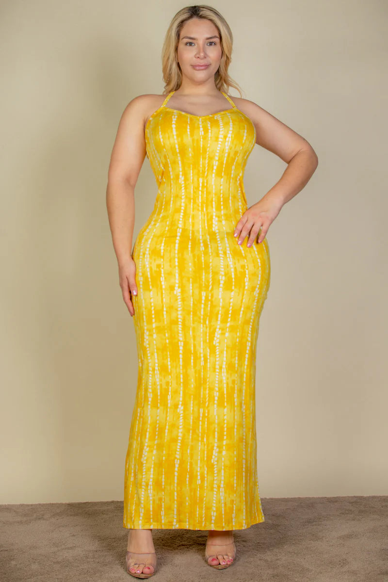 Orange Print Dress