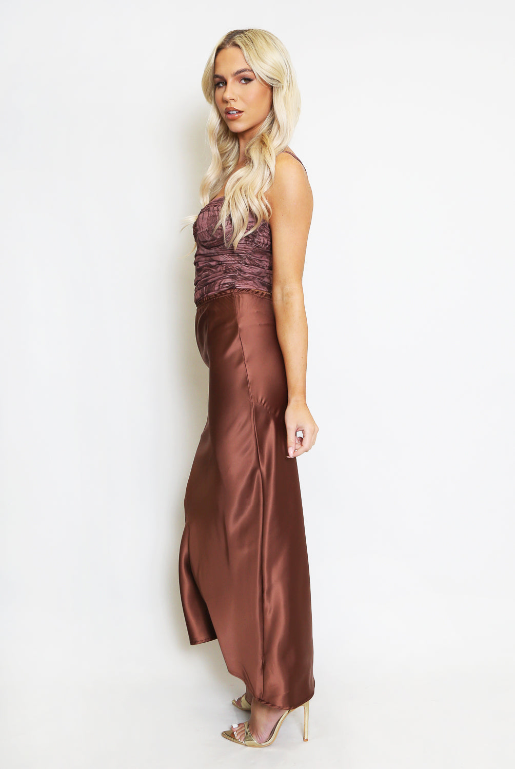 Satin A-Line Maxi Skirt