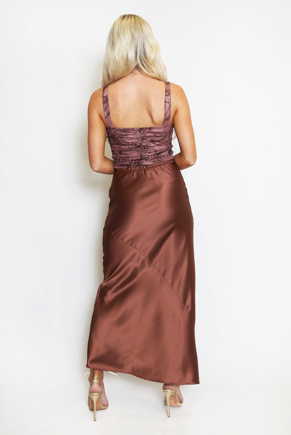 Satin A-Line Maxi Skirt