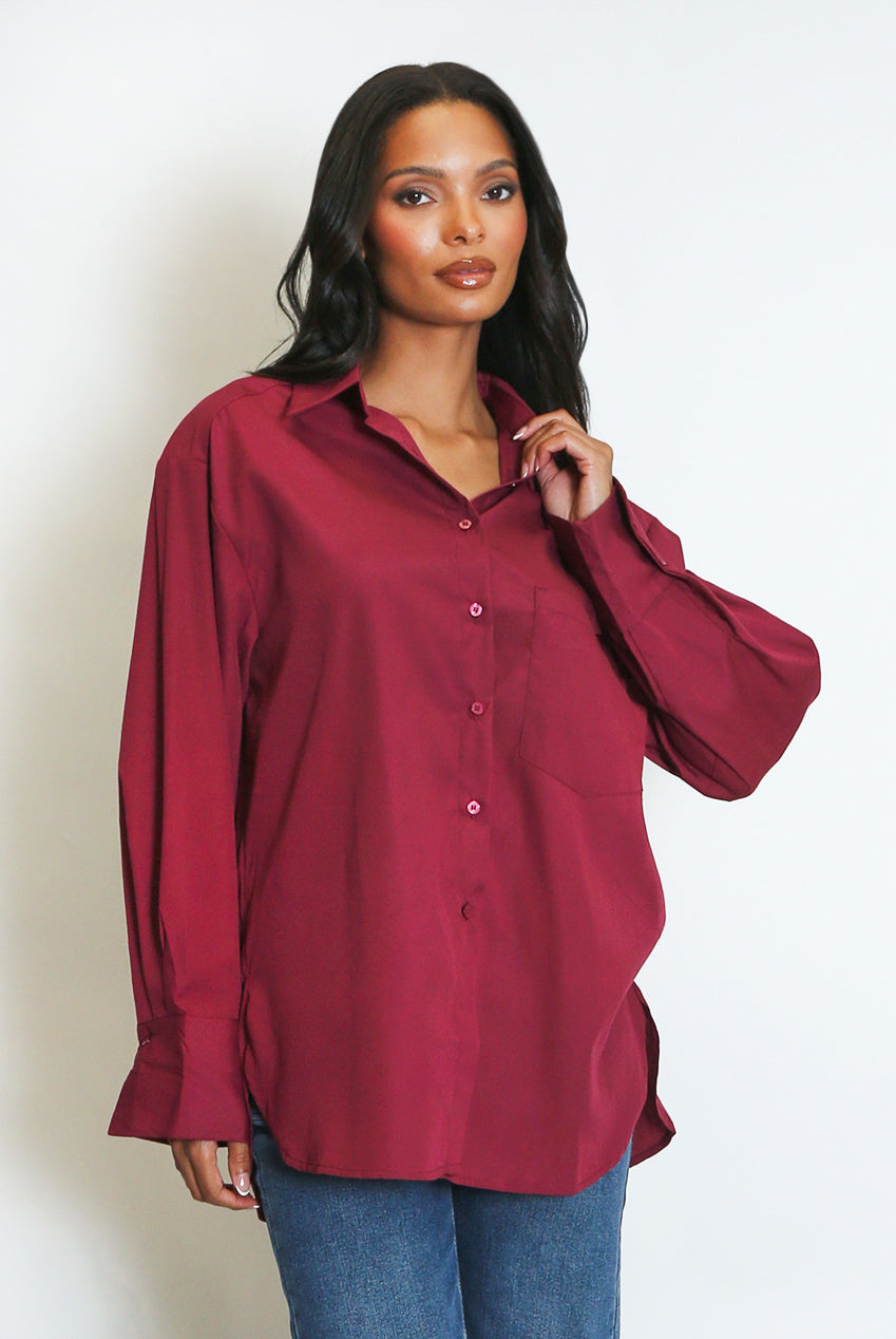 Button Up Plain Shirt Cotton