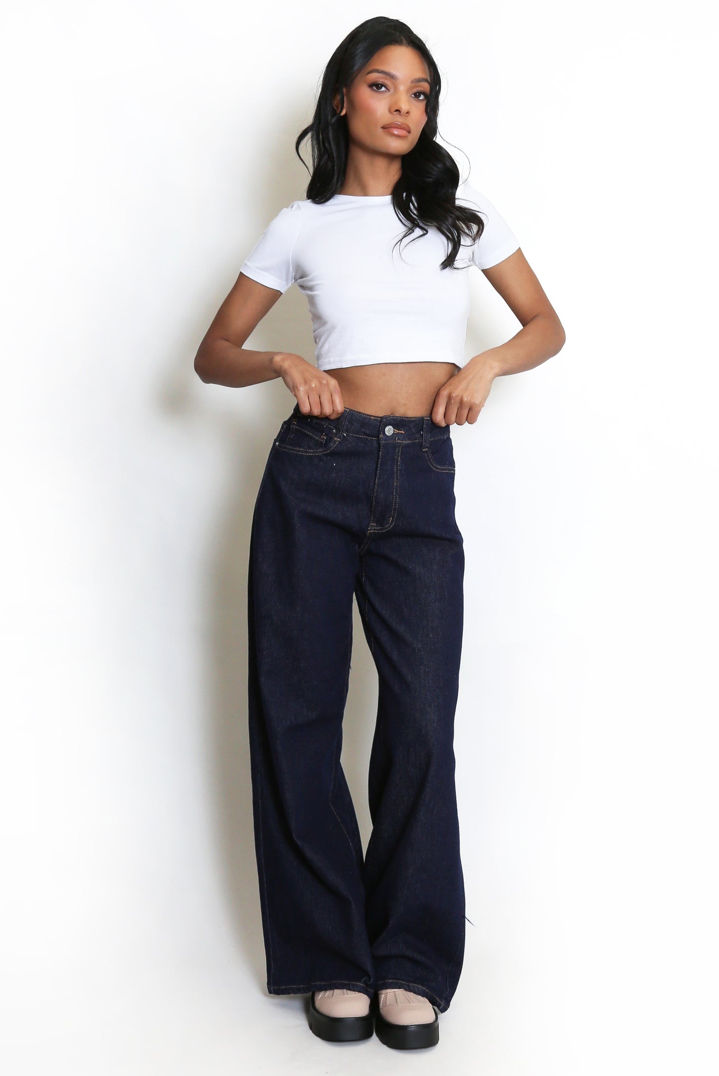 Indigo Blue Wide Leg Jeans