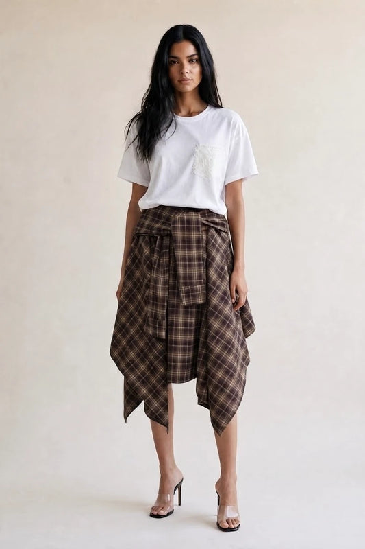 Tartan Check Tie Skirt