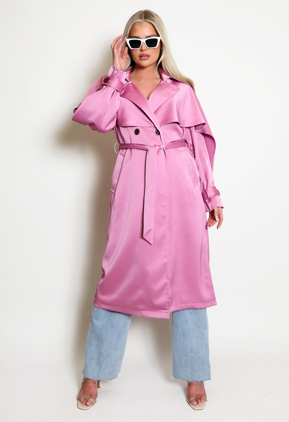 Luxe Satin Trench Coat