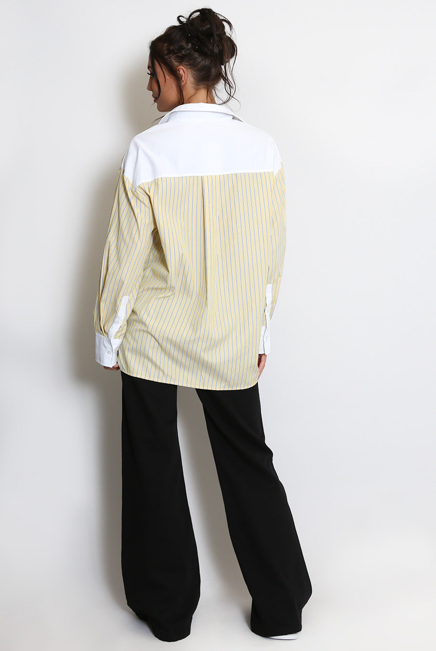 Striped Contrast Paneled Shirt