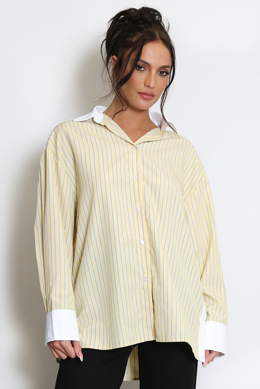 Striped Contrast Paneled Shirt