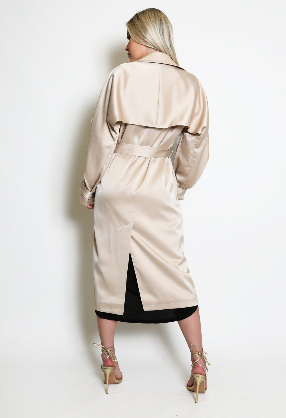 Luxe Satin Trench Coat