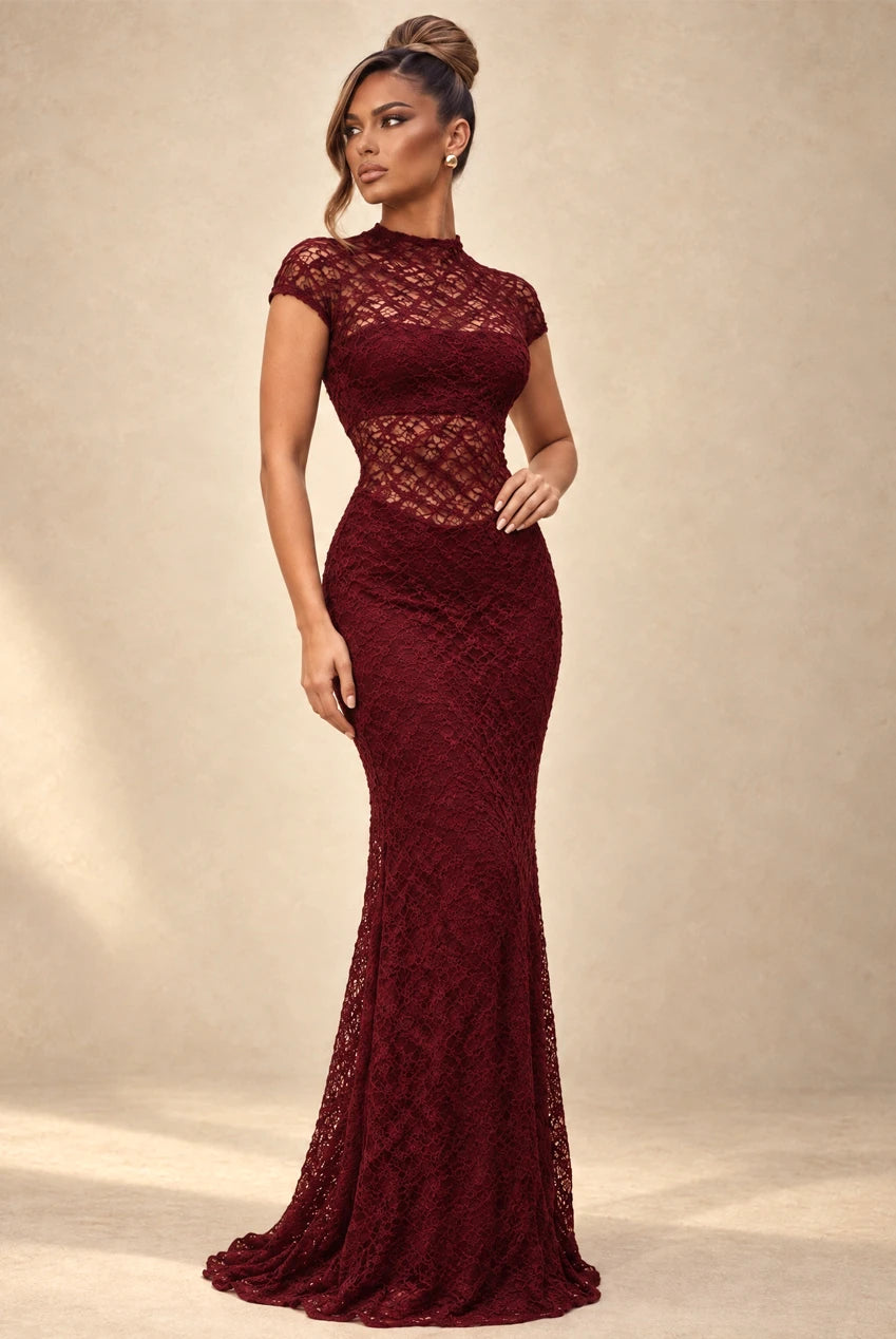 Ruched Halter Neck Maxi Dress