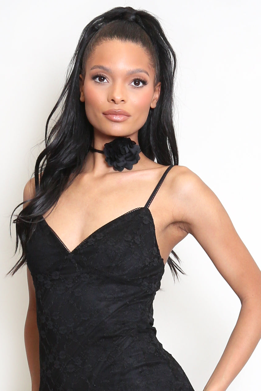 Black Corsage Choker Necklace