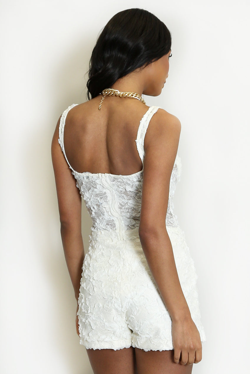 Floral Lace Corset Mesh Top