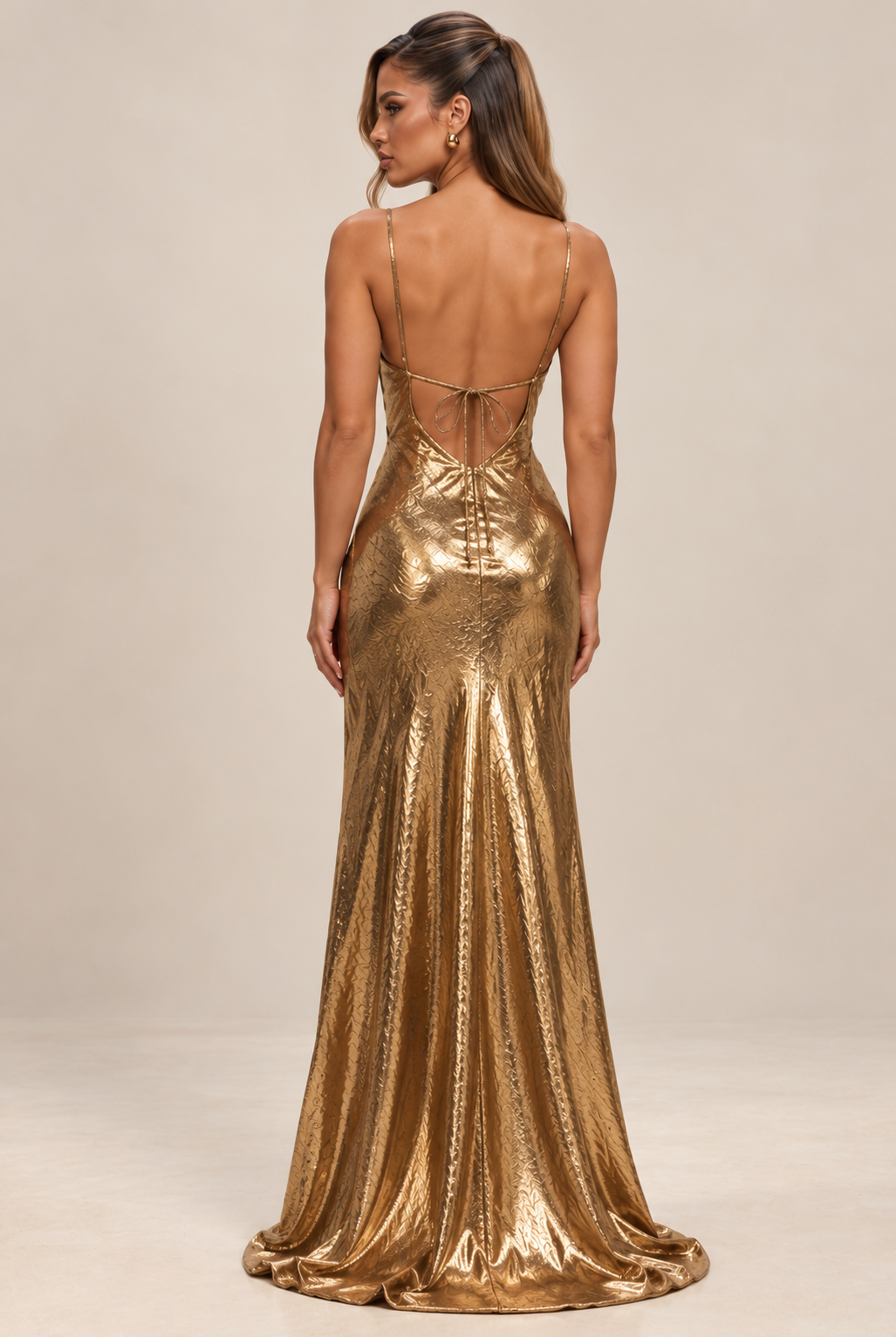 Foil Cut Out Back Maxi Dress