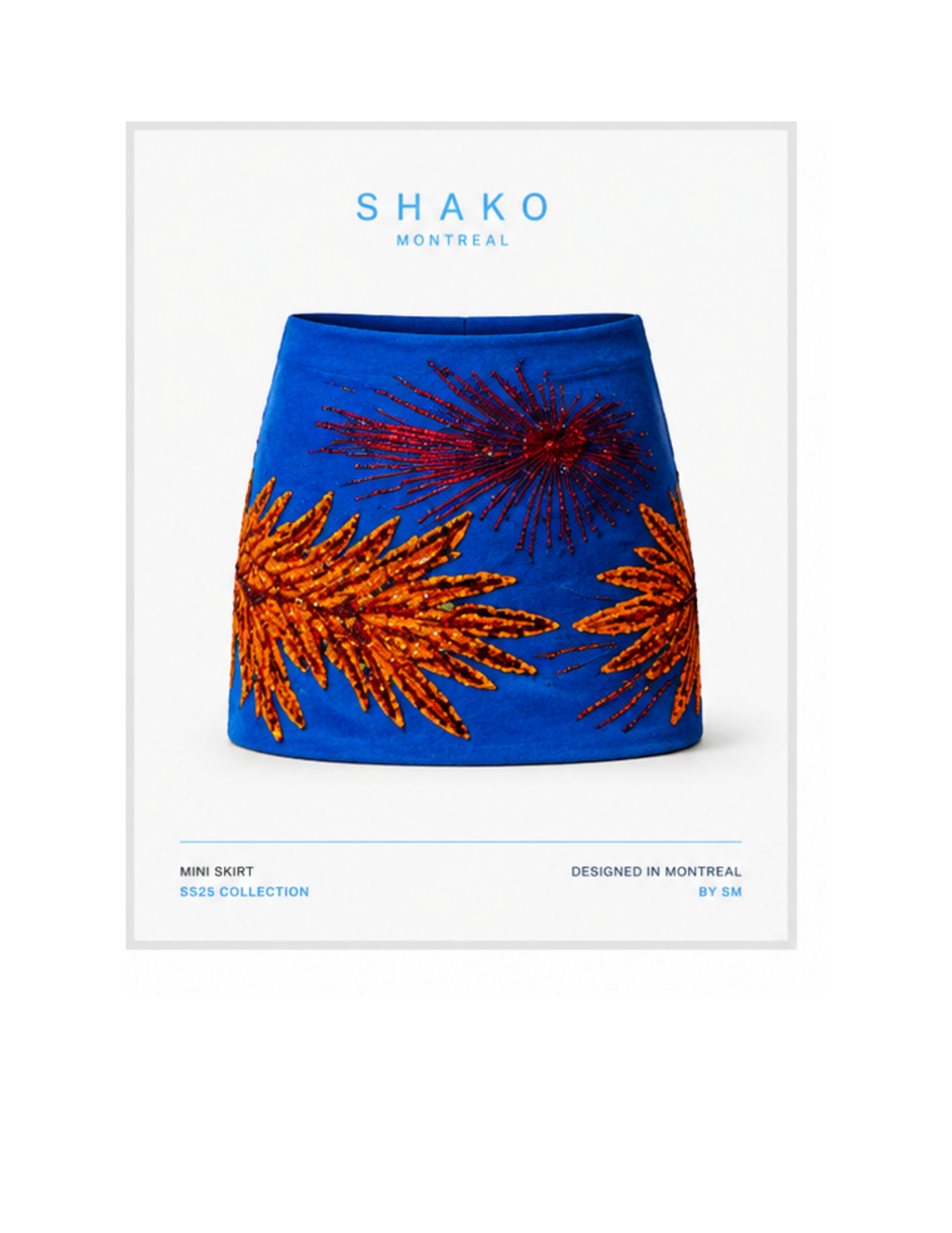 Embellished Sequin Mini Skirt – Blue