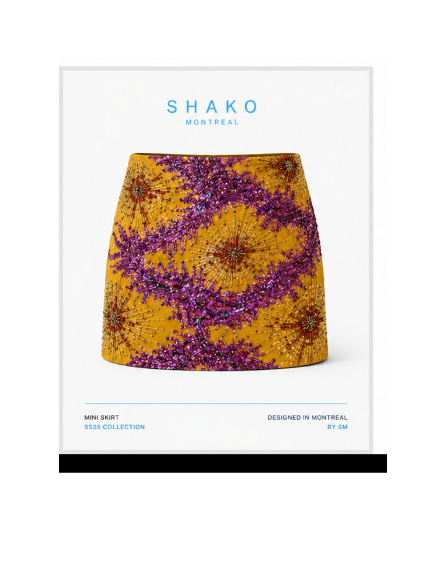 Embellished Sequin Mini Skirt – Yellow